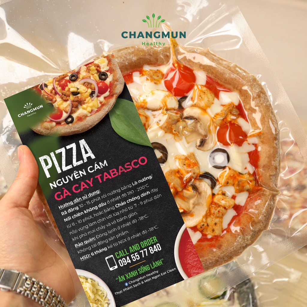 Bánh Pizza Nguyên Cám Eat Clean 🍕 Pizza chuẩn vị Ý Changmun Healthy 250gr 🍕