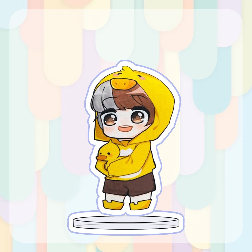 Mô hình Standee MINI in hình HERO TEAM Simmy Phong cận Siro Mr Vịt Sammy Đào Timmy Kairon Timy Kamui mica trưng bày