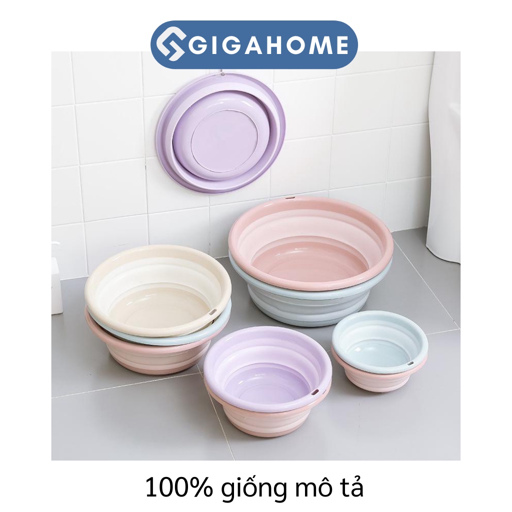 Thau Chậu Rửa Mặt Xếp Gọn Silicone Mang Đi Du Lịch, Cho Sinh Viên GIGAHOME Loại Nhỏ 5809