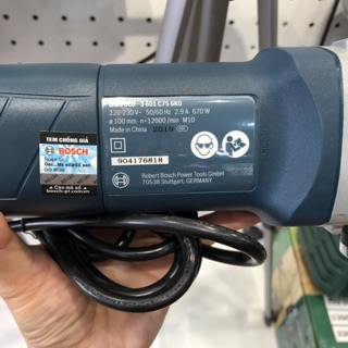 MÁY MÀI ĐIỆN GÓC BOSCH GWS 060 - CÔNG SUẤT 670W, ĐÁ MÀI 100MM