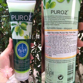 MUỐI TẮM TẨY THÂM OLIVE PUROZ  Giá lẻ 85k Trọng lượng: 420gr Thương hiệu: Puroz Một sản phẩm được bi