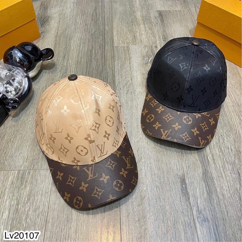 Mũ lv nam vải lụa dập vân lv, mũ lưỡi trai lv nam hàn Fullbox.
