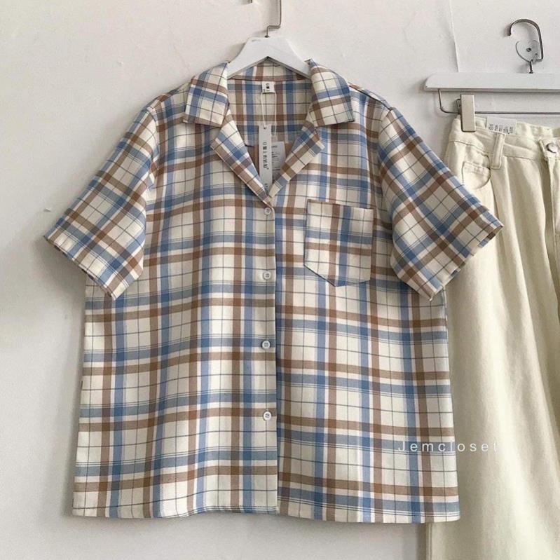 Áo sơmi cổ vest kẻ KA5