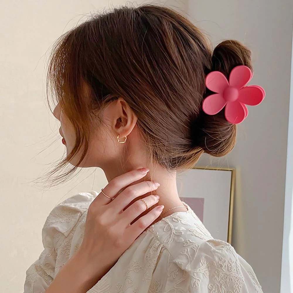 [Mới] Kẹp Tóc Móng Vuốt Hoa Năm Cánh Màu Kẹo Ngọt Ngào Phong Cách Hàn Quốc Đơn Giản Cho Nữ