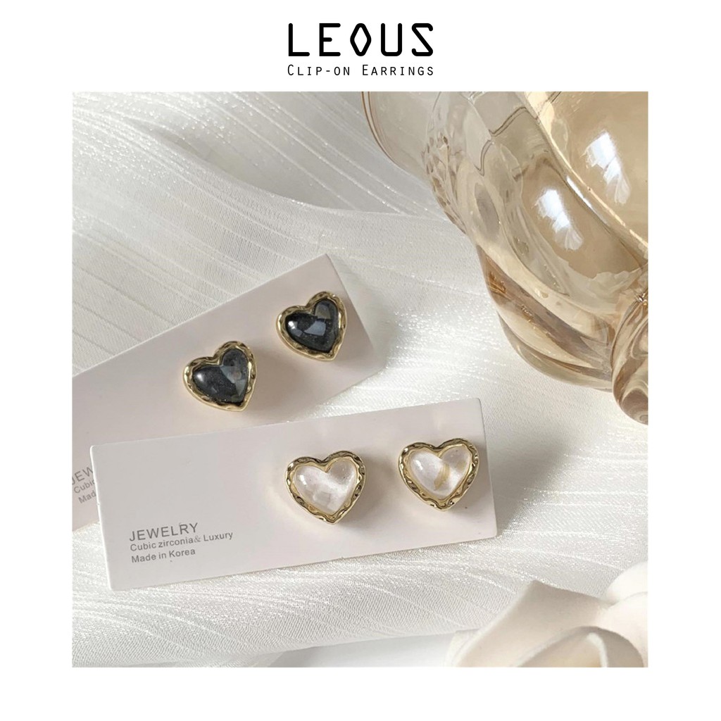 Khuyên tai kẹp không bấm lỗ chốt cố định bằng hợp kim K008 Leous Accessories
