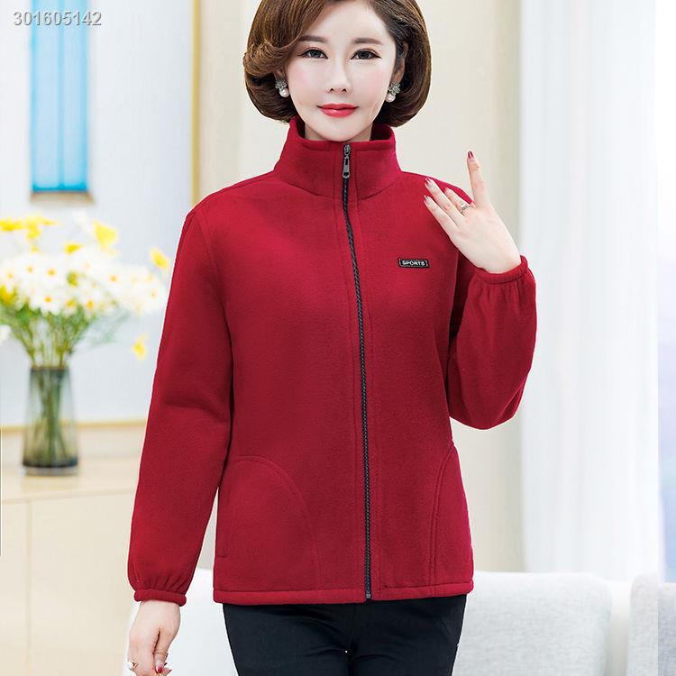 Áo Khoác Sweater Lông Cừu Cỡ Lớn Thời Trang Thu Đông Cho Nữ Trung Niên