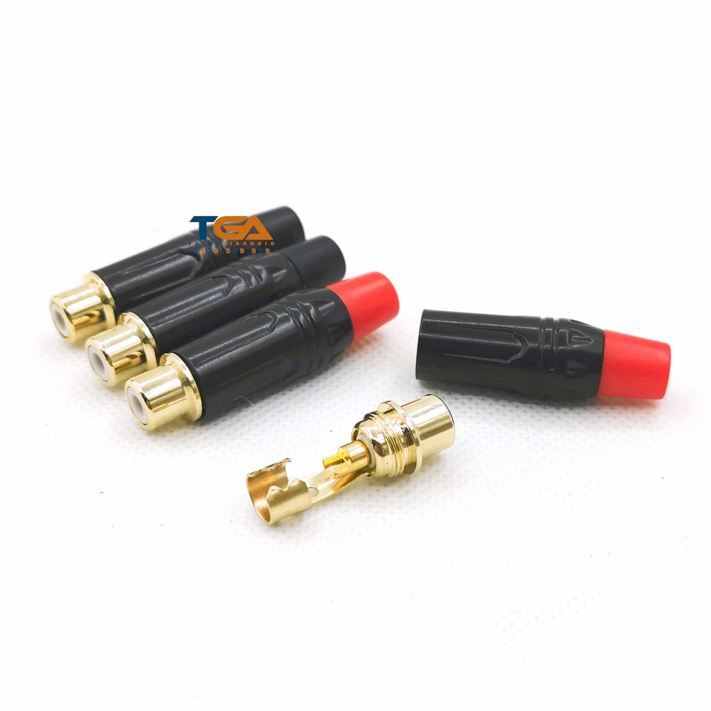 Jack rắc AV, Hoa sen, RCA âm cái, chân đồng. Báo giá 1c