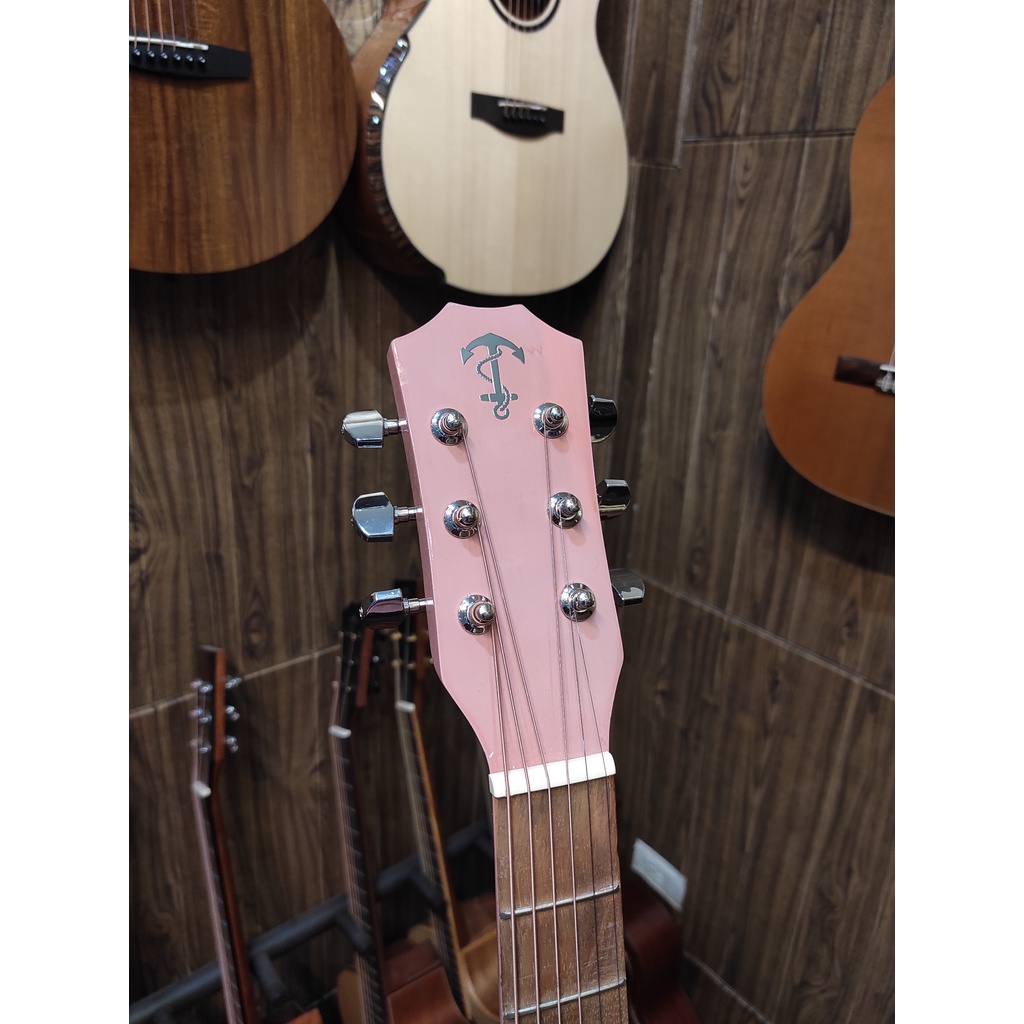 Đàn Guitar Acoustic Màu Hồng T01H Gắn EQ-7545 Chính Hãng