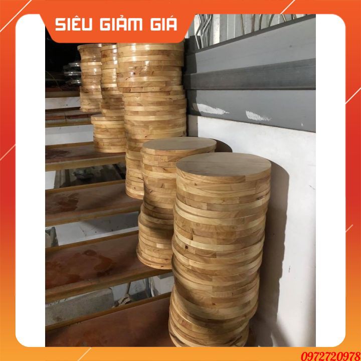 gỗ cao su tròn 25 x 25 - gỗ tấm tròn - mặt ghế tròn