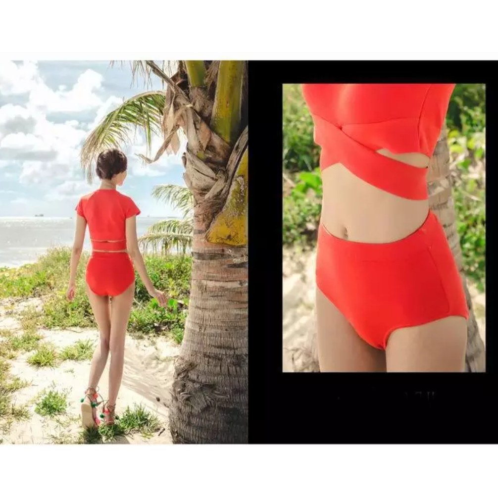 Đồ bơi 2 mảnh điệu đà kín đáo với quần lưng cao - 2 màu | BigBuy360 - bigbuy360.vn