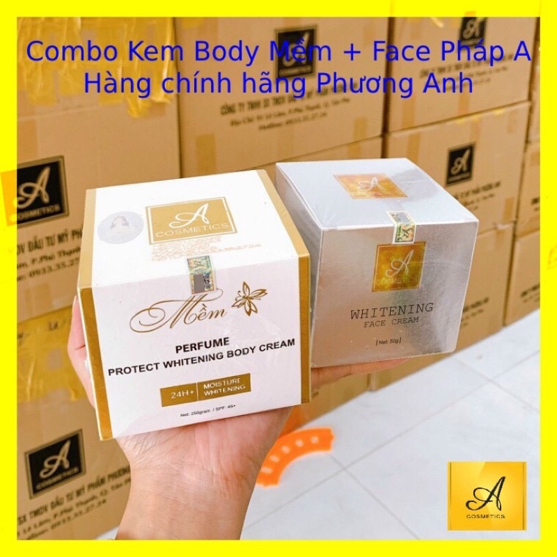 COMBO KEM BODY MỀM + KEM FACE PHÁP ACOSMETICS  Chính Hãng 100%