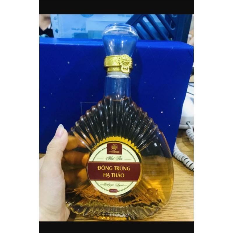 [ Siêu Rẻ ] Bình Rượu Thủy Tinh Cao Cấp 500ml. Mẫu XO Có Khóa Vàng
