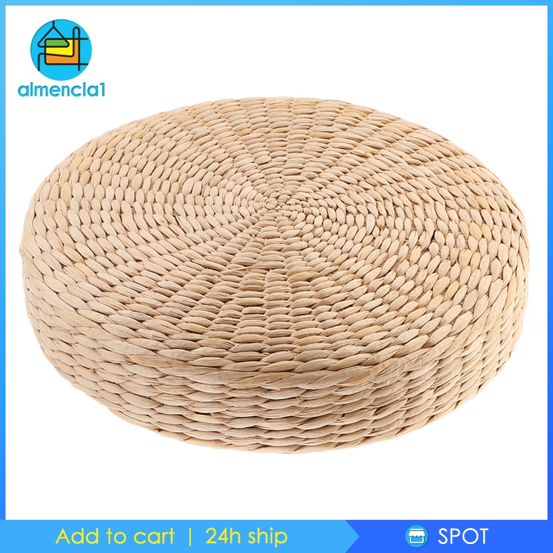 [ALMENCLA1] Round Straw Woven Tatami Cushion Floor Pouf Meditation Seat Mat