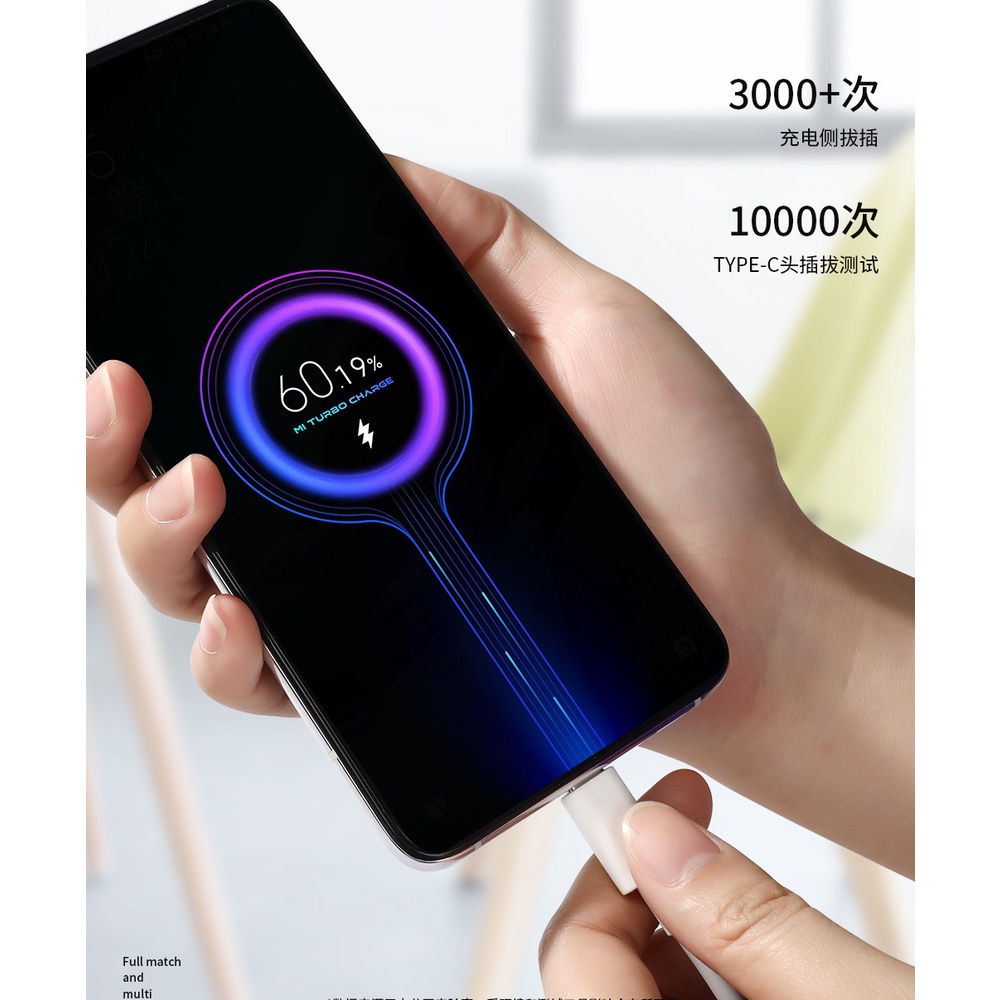 Cáp dữ liệu Xiaomi 6A TypeC áp dụng Cáp sạc Xiaomi 10pro Redmi K40 Dây sạc điện thoại di động Poco X3 pro Tương thích 27W 33W 55W
