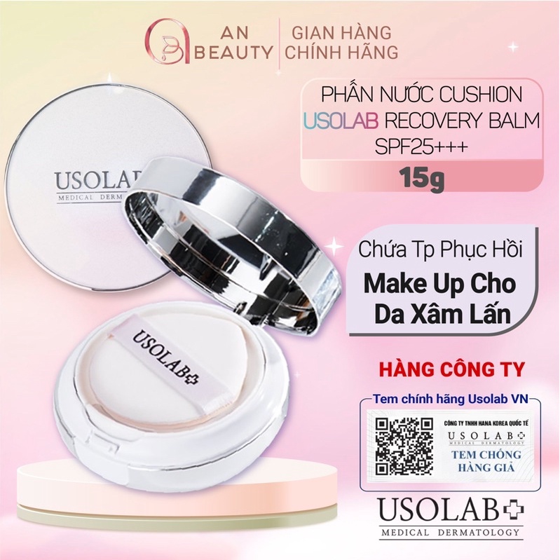 Phấn Nước CUSHION USOLAB RECOVERY BALM SPF25+++ Phục Hồi, Trang Điểm Da 15g