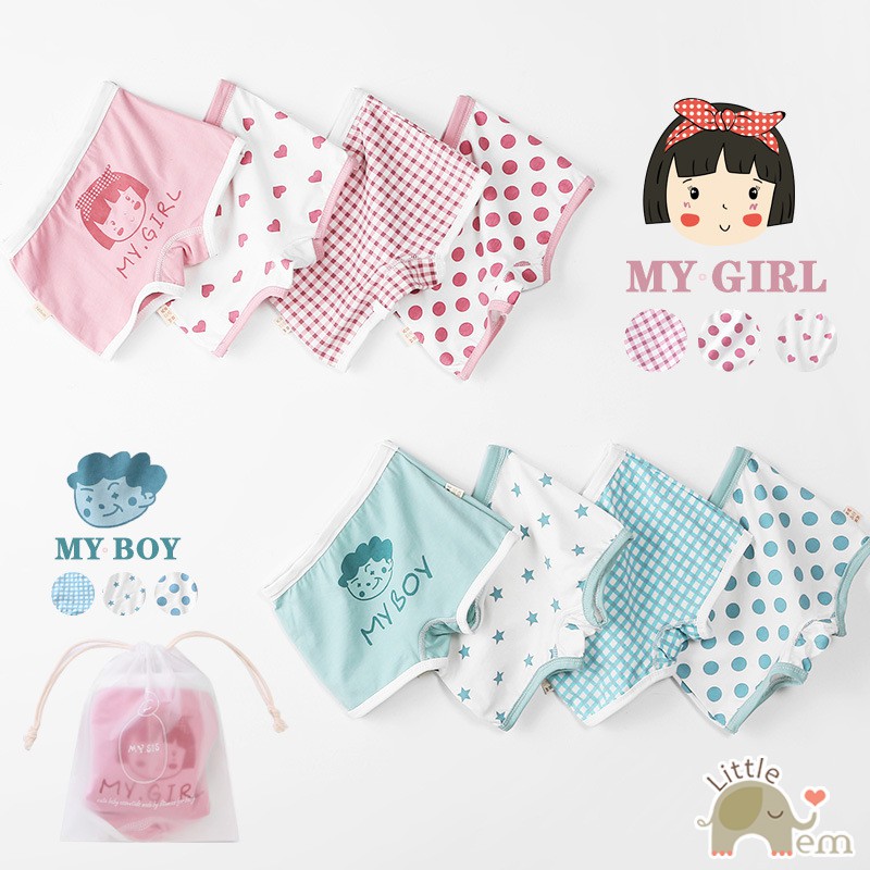 Set 4 quần chip cho bé trai/bé gái _ My girl - My boy