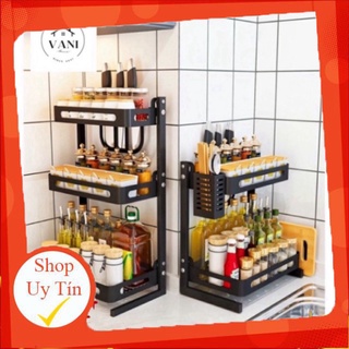 Kệ gia vị inox 2 tầng sơn tĩnh điện - Kệ đựng gia vị 2 tầng, 3 tầng cao cấp thola547