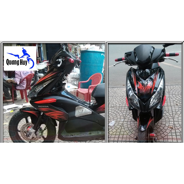 Tem trùm air blade ♦FREESHIP♦ thái đỏ đen, độ team trùm ab thái dán phủ dàn áo xe đỏ đen rẻ đẹp