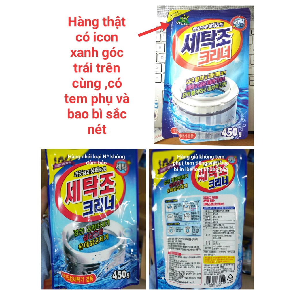 Bột tẩy lồng máy giặt Sandokkaebi Korea 450g chính hãng