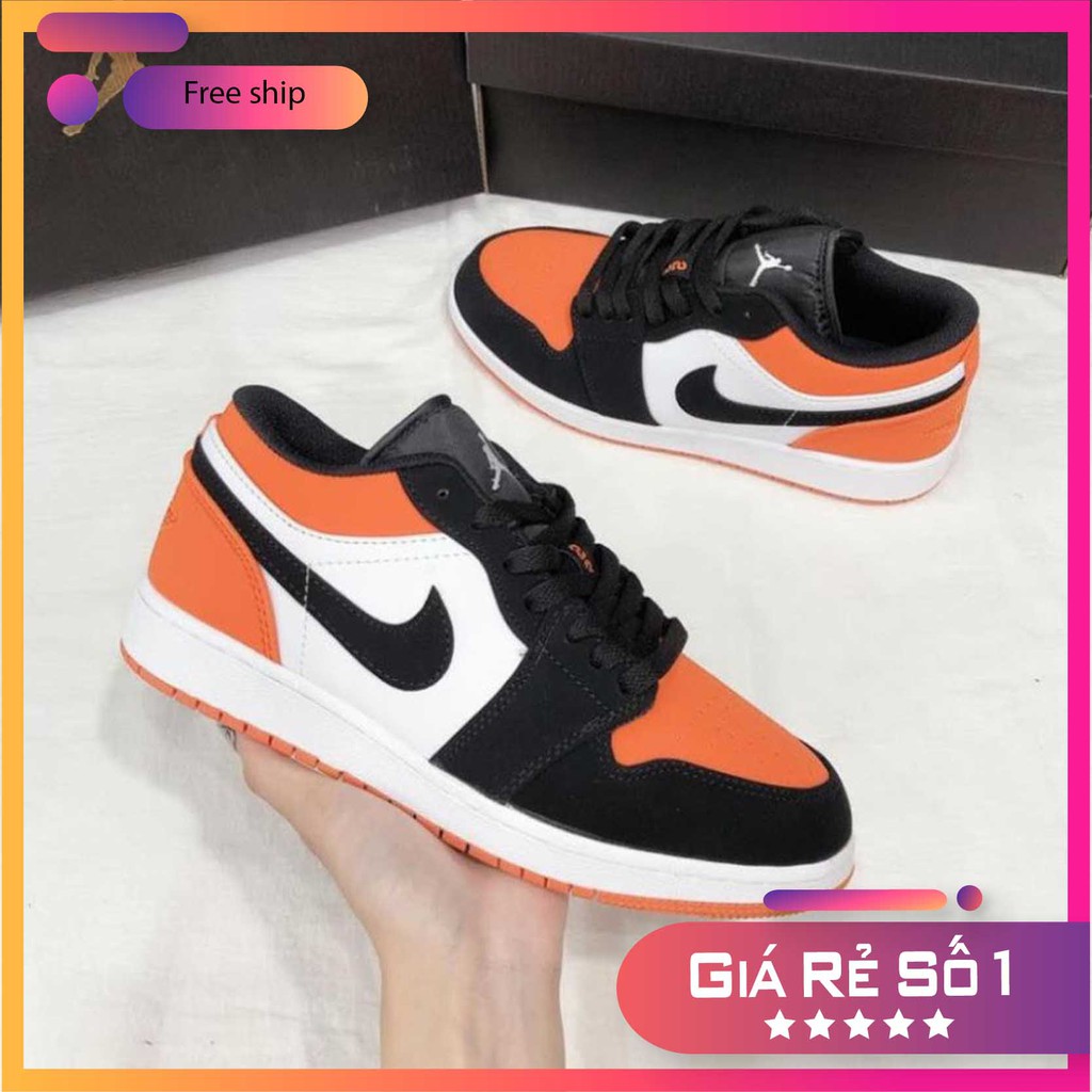 Giày  JD 1 màu cam đen thấp cổ nam nữ full box bill, giày jordan thời trang giá giẻ jd vietmaw86 | BigBuy360 - bigbuy360.vn