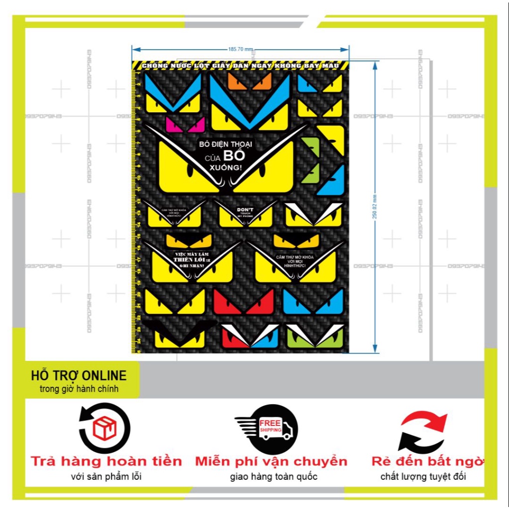 22 LOGO STICKER MẮT FENDI DỄ THƯƠNG KUTE - SHINDECAL2