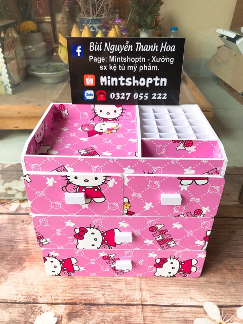 tủ đựng mỹ phẩm 4 tầng hello kitty