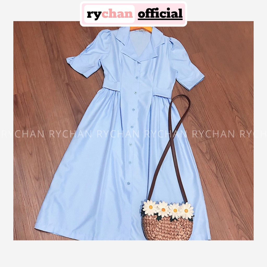 [ẢNH THẬT CUỐI] DX229 - Đầm Xòe Sơ Mi Dáng Dài Cổ Vest Công Sở