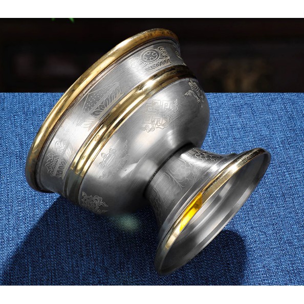 Bộ 7 chén cúng dường bằng đồng cao cấp - Pháp khí Mật Tông - Phật giáo Tây Tạng