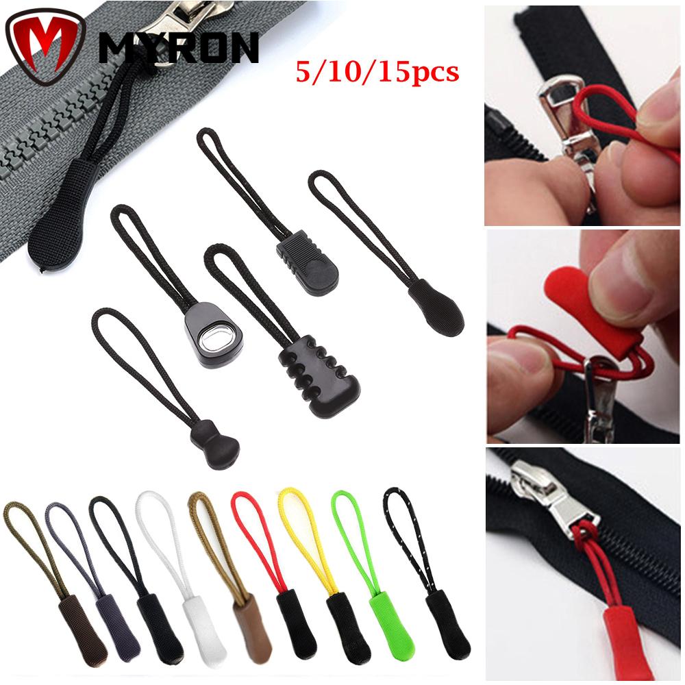 MYRONGOODS 5/10/15pcs Zipper Pull Puller End Fit Rope Tag Fixer Zip Bags Clip Buckle Outdoor tools