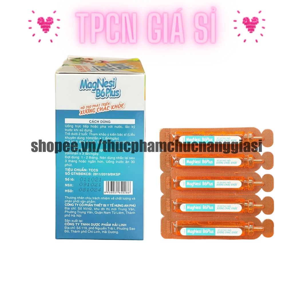 Siro tăng chiều cao cho bé Magie B6 plus bổ sung kẽm, vitamin d3 giúp trẻ phát triển, hỗ trợ chắc xương - Hộp 20 ống