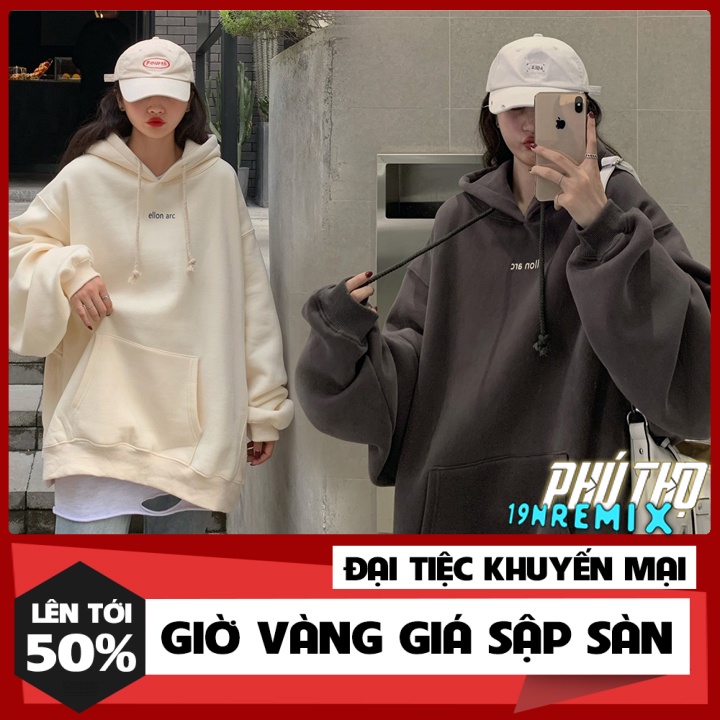 Áo hoodie nam nữ phong cách Ellon Erc oversize, Áo sweater nỉ siêu đẹp vải dày form rộng Unisex HD2 Aothunxx