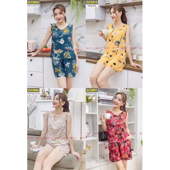 Đồ Bộ Nữ 𝐂𝐀𝐑𝐃𝐈𝐍𝐀 Chất Lanh Tre Nhật Cao Cấp Quần Đùi Áo Sát Nách Họa Tiết Tinh Tế 2LF28