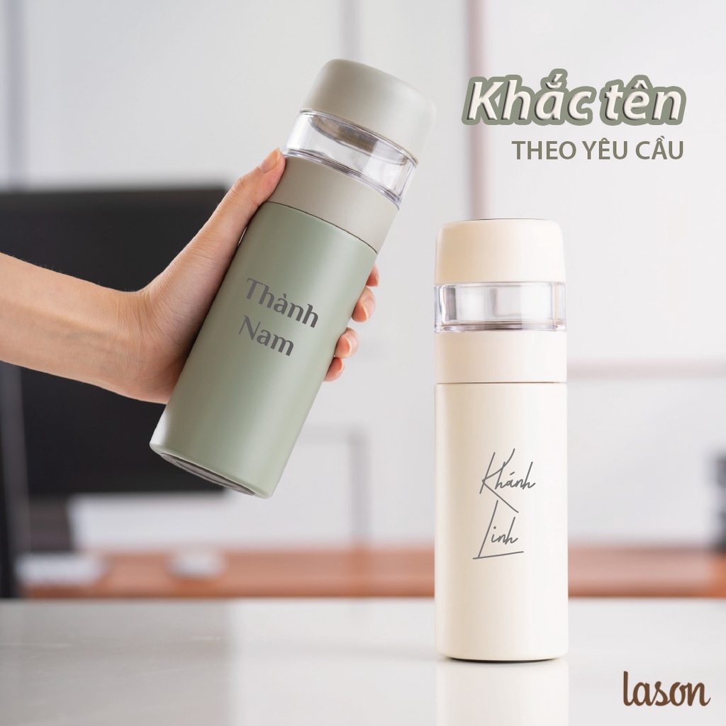 Bình nước giữ nhiệt pha trà hiển thị nhiệt độ 400ml Lason BN-GN00821