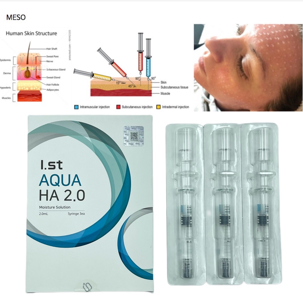1 ống Moisture Solution Mesotherapy - Tinh chất I.ST AQUA HA 2.0 căng bóng da  2ml Hàn Quốc cấy meso
