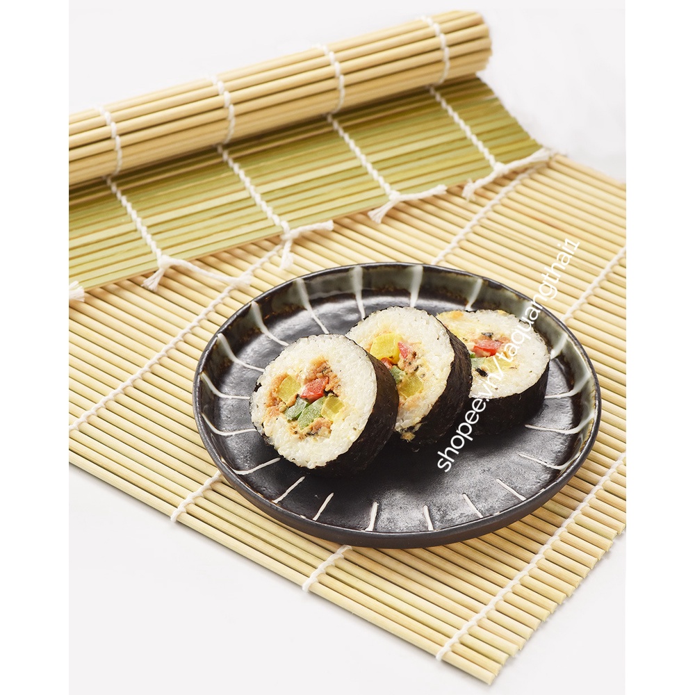 Mành Tre Cuộn Kimbap Sushi Rong Biển Hàn Quốc, Chiếu Cuốn Cơm Coopmart Không Hóa Chất Bền Chặt Có Thể Tái Sử Dụng