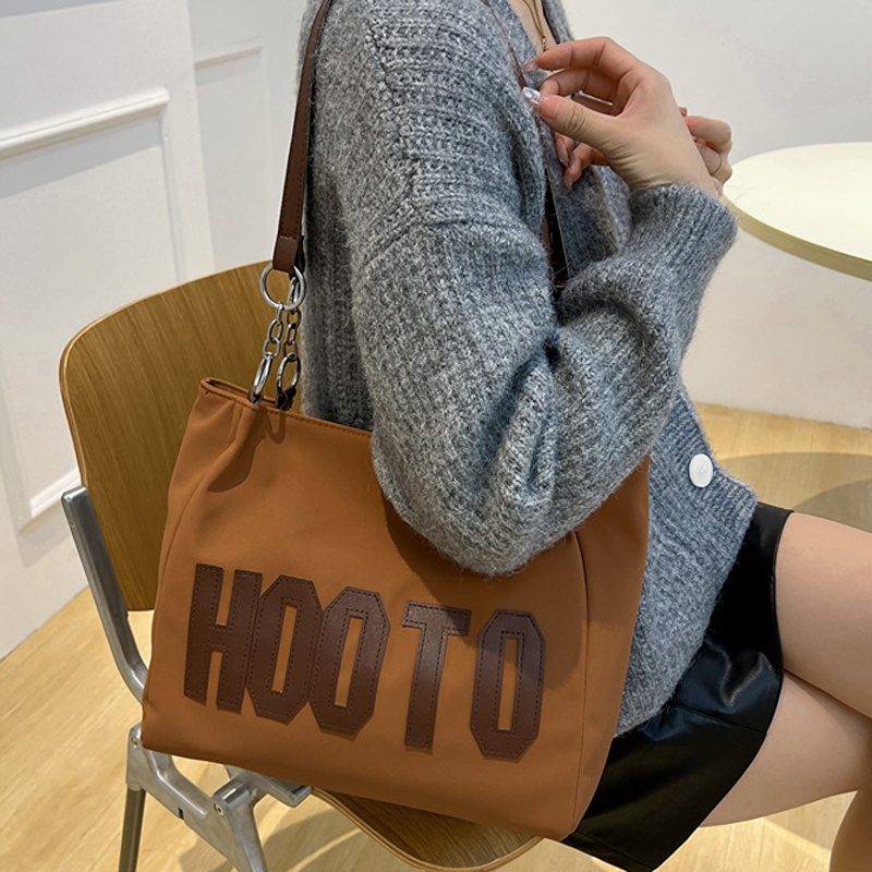 Túi đeo vai tote IELGY sức chứa lớn họa tiết chữ cái thời trang đơn giản dành cho nữ