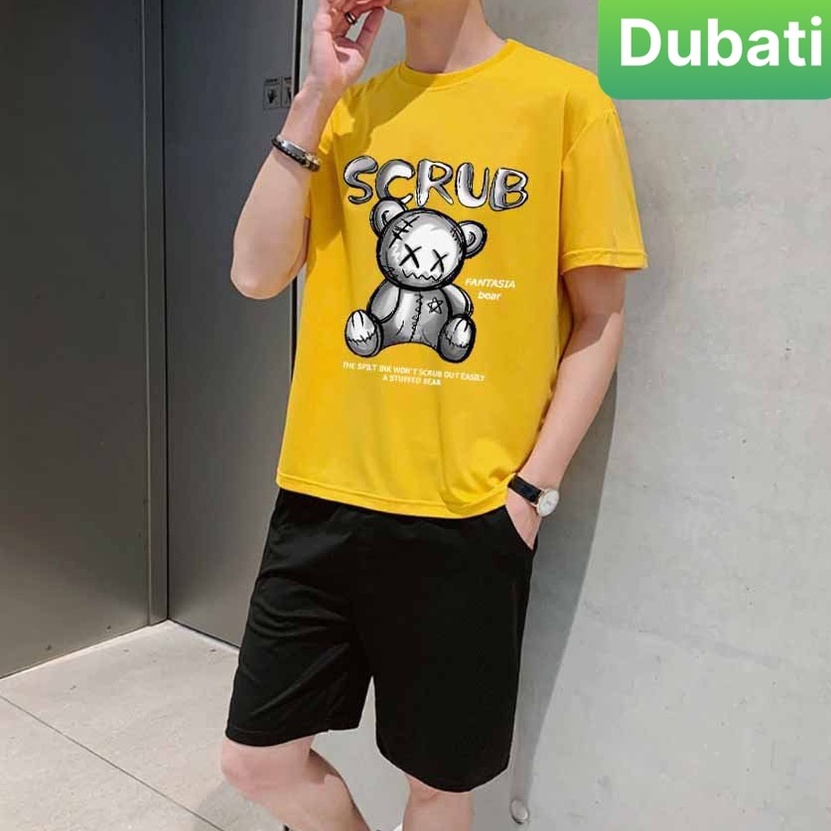 ĐỒ BỘ THỂ THAO GẤU SCRUB SIÊU SANG CHẢNH, ĐỒ BỘ NAM CỌC TAY MẪU MỚI - DUBATI FASHION