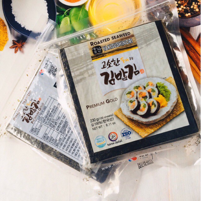  Rong biển cuộn cơm cuốn sushi KimBap Hàn Quốc 100 lá, lá kim cuộn cơm cao cấp