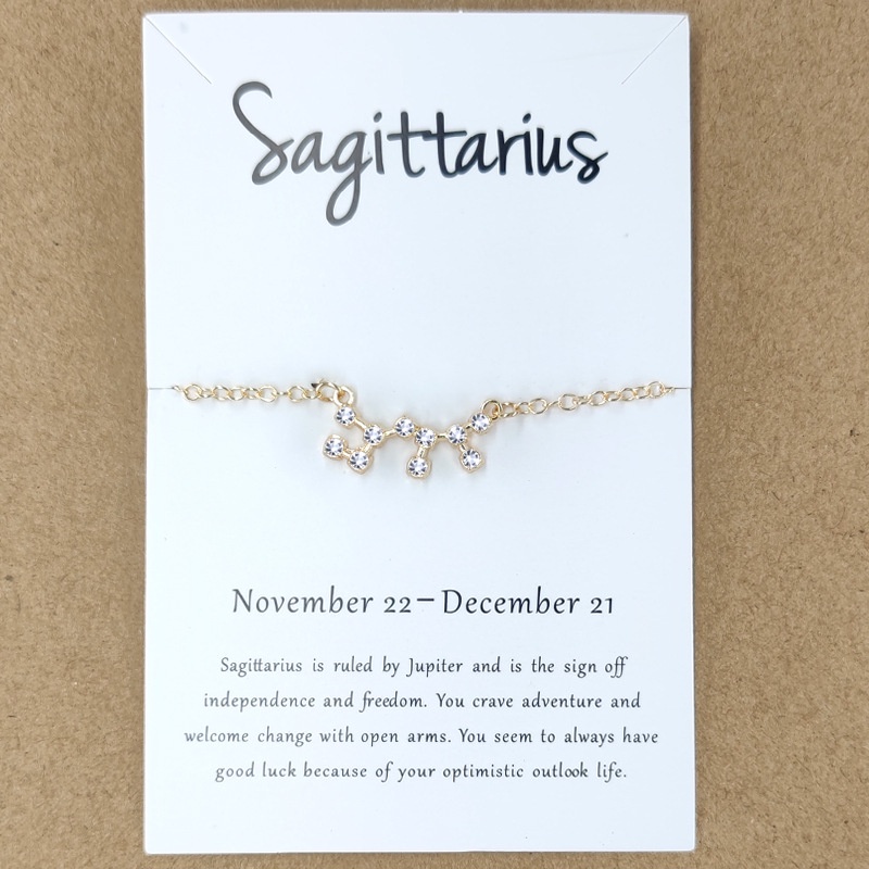 Vòng Tay Chuỗi Hạt Kim Cương Hình 12 Cung Hoàng Đạo Chất Lượng Cao libra cancer Aquaman