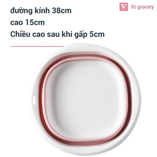 Thau Gấp Gọn, Chậu Xếp Gọn Silicon Mang Đi Du Lịch Thau Rửa Mặt Cho Sinh Viên Tiện Lợi Đa Năng