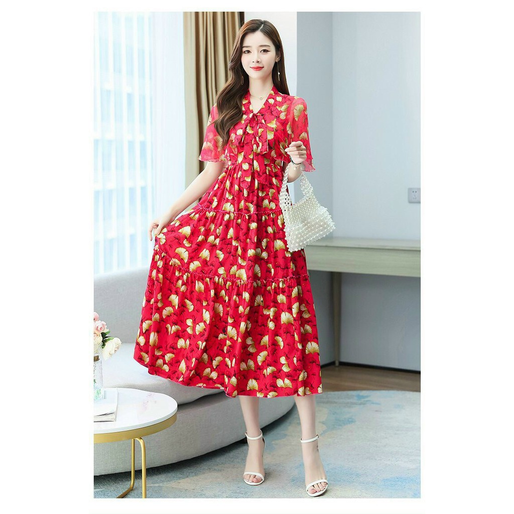 HÀNG QC - ĐẦM XÒE VOAN HOA VAI BABY DOLL PHỐI BÈO - ZBT493380
