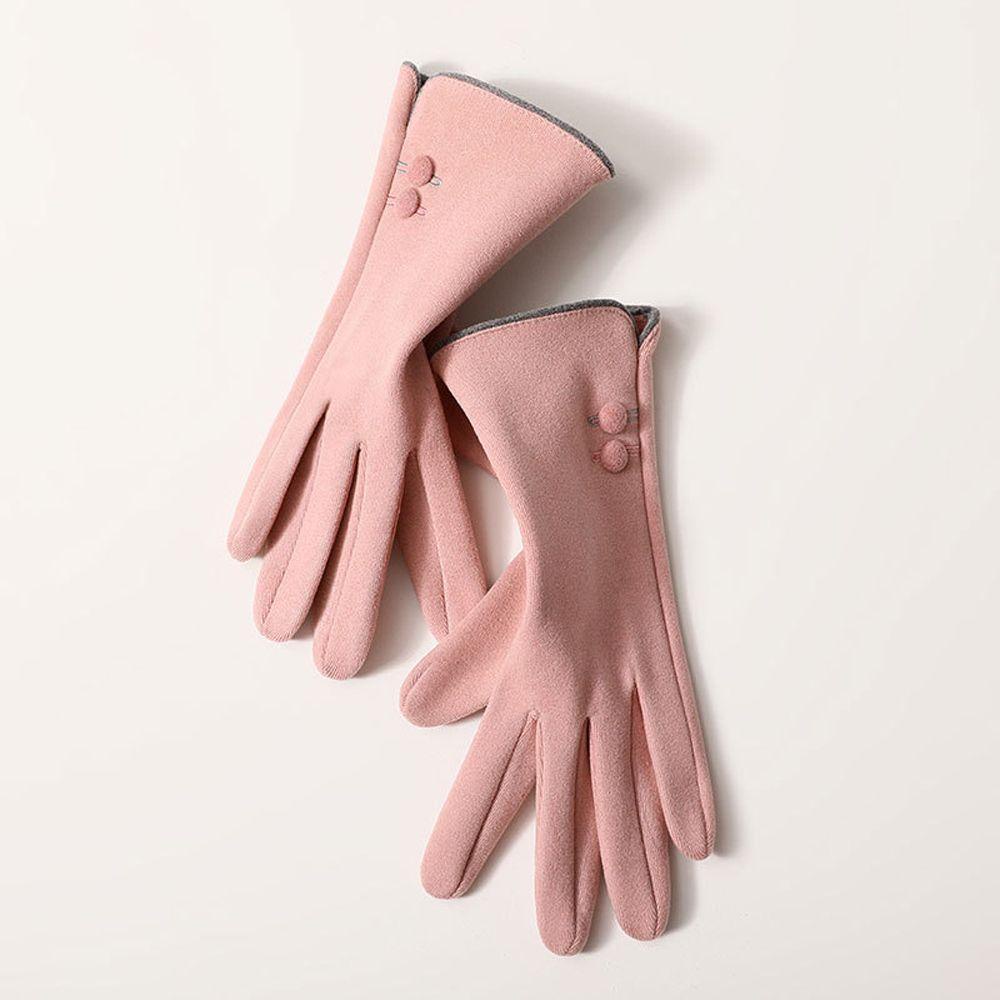 Găng Tay Nhung Ngắn Màu Trơn Giữ Ấm Chống Gió Mùa Đông Cho Nữ