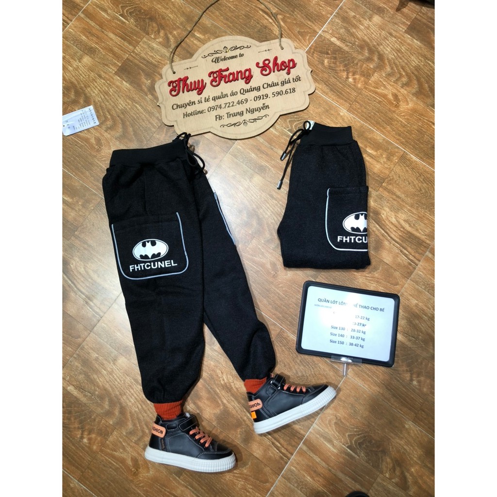 Quần Nỉ Dài Lót Lông Bo Gấu Cho Bé Trai Bé Gái Size 10kg->32kg 2 Tuổi, 3 Tuổi,4 Tuổi,5 Tuổi,6 Tuổi