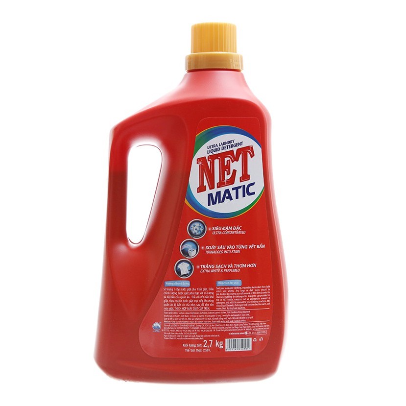 Nước giặt NET Matic ultra & extra chai 2.7kg