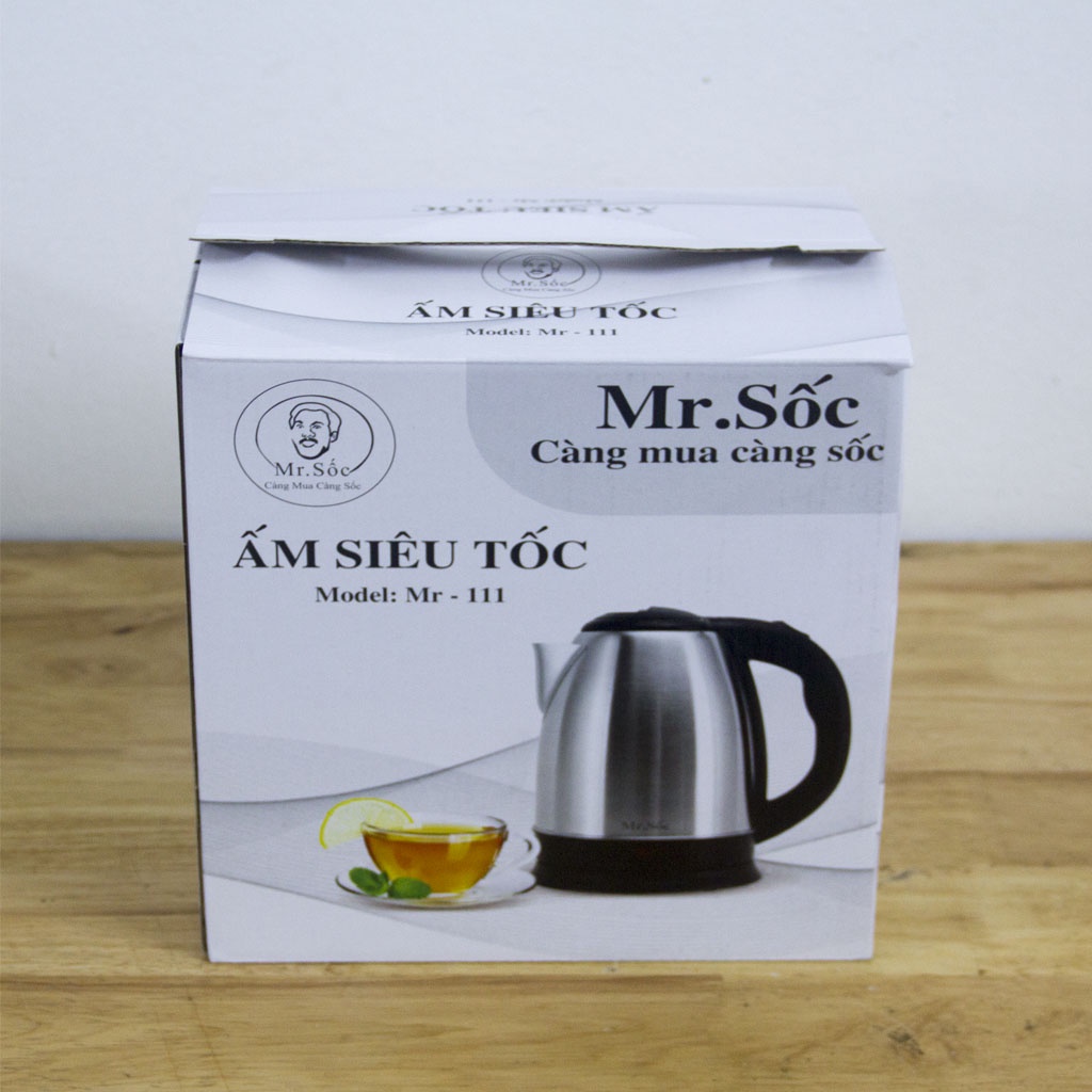 Ấm Đun Siêu Tốc Mr.Sốc, Bảo Hành 12 Tháng, Hàng Chính Hãng - Ấm Siêu Tốc - Ấm Điện - Ấm Đun Nước