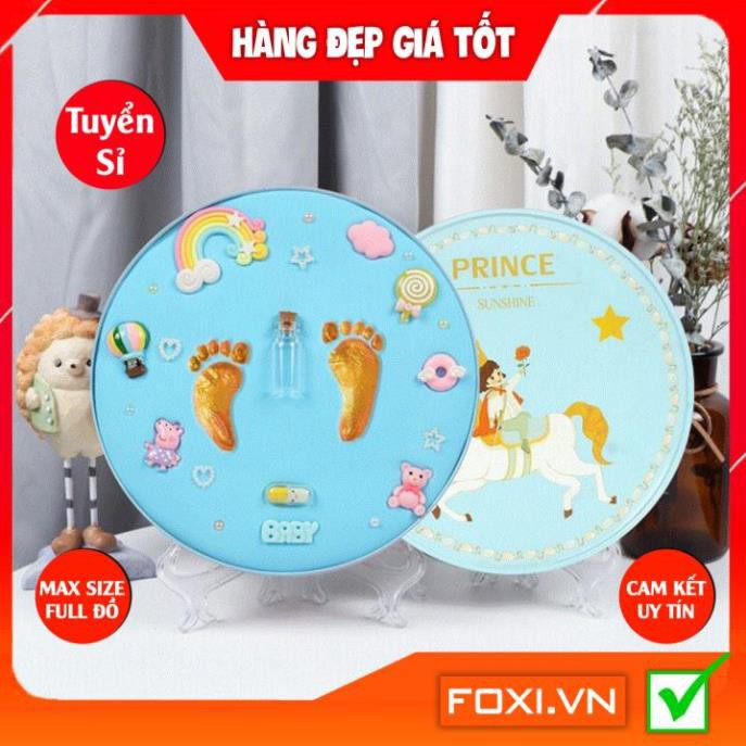 Bộ in dấu chân tay Lưu Giữ Kỷ Niệm cho bé Foxi-đất nặn Sinh Học An Toàn-lưu lại kỉ niệm đẹp của bé yêu