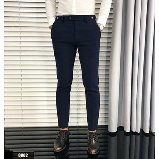 [Dũng Đồ Nam] Quần Âu Nam Hàn Quốc Co Dãn 4 Chiều Nhẹ, Vải dày chống nhăn - Màu Xanh Đen