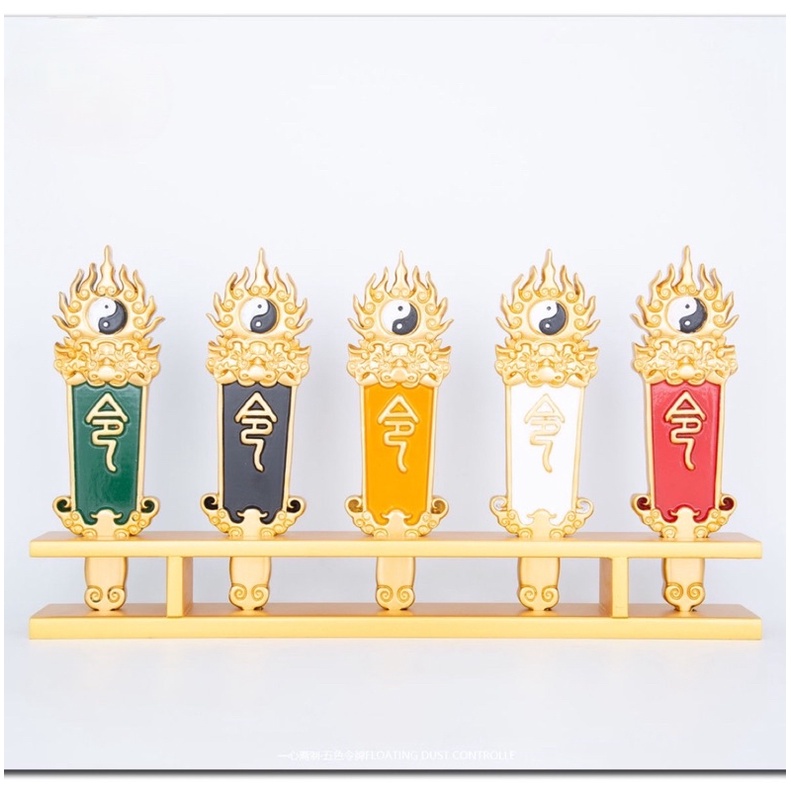 Bộ Tam Thanh Thái Cực Sắc Lệnh bằng gỗ đào cao 28cm