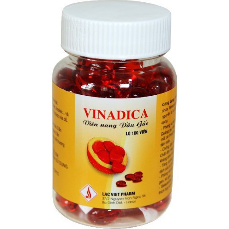 Combo 2lọ Dầu gấc Vinaga-DHA -Vinadica sáng mắt đẹp da ngừa lão hoá tốt tim mạch