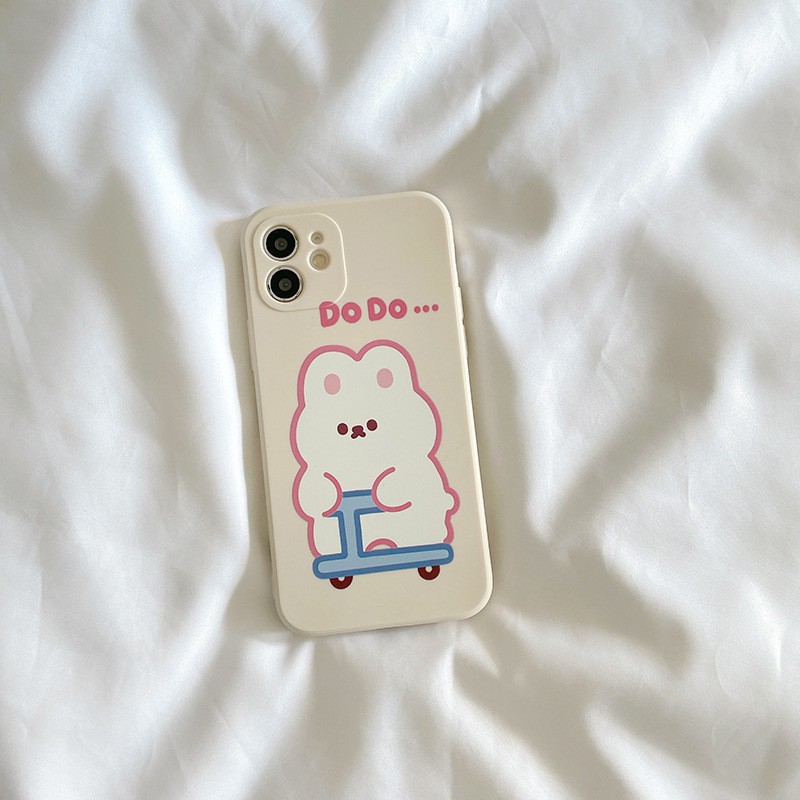 Ốp lưng iphone cạnh vuông in hình chú gấu đẩy xe cute 6s/6plus/6splus/7plus/8plus/x/xs/xs max/11/11promax/12pro/12promax | BigBuy360 - bigbuy360.vn